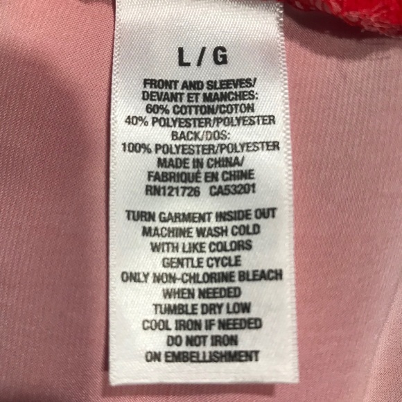 Aeropostale Shirt Size Large, Mid Sleeve Red - Picture 7 of 7